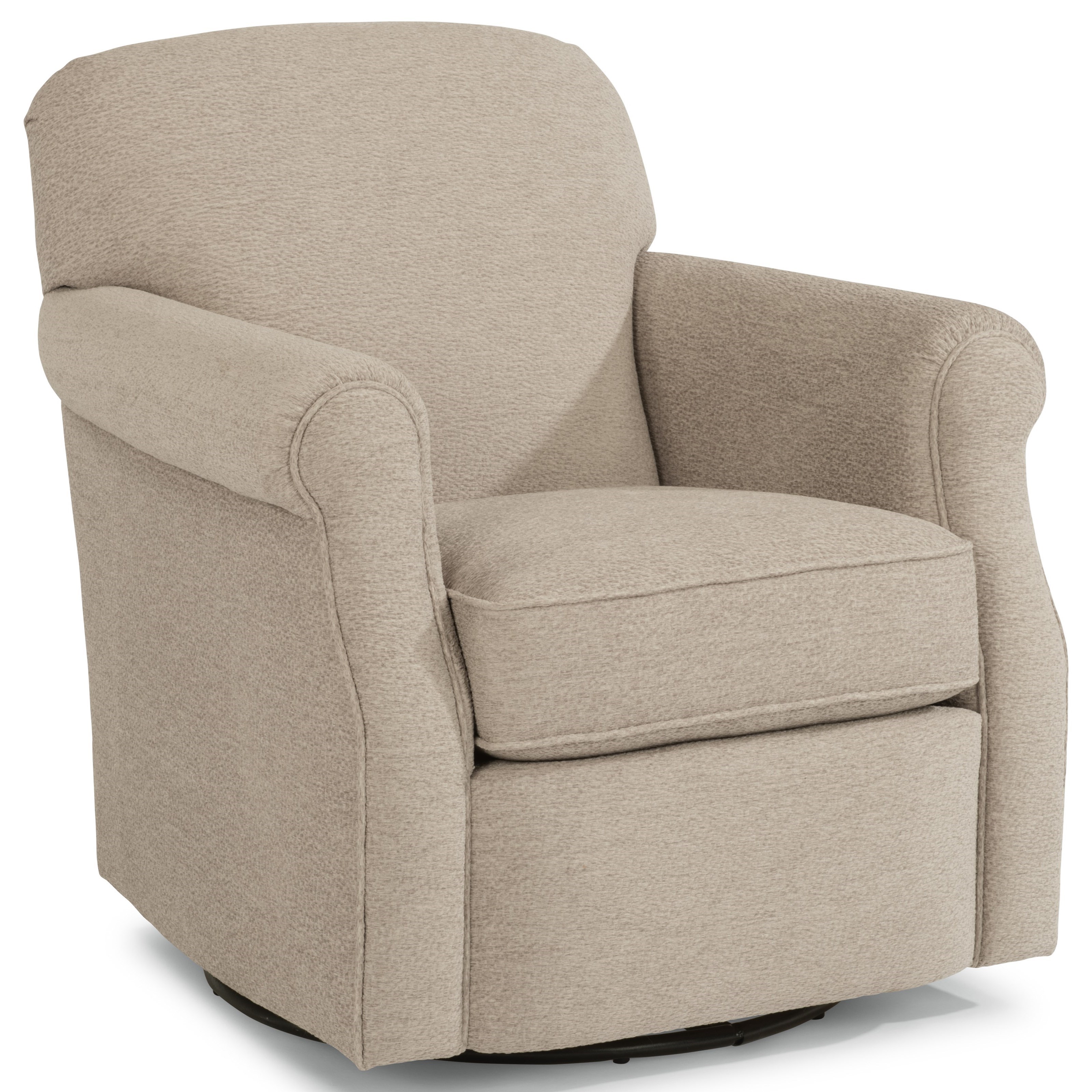 Flexsteel Mabel 013311 Casual Swivel Chair with Rolled Arms Wayside Furniture & Mattress